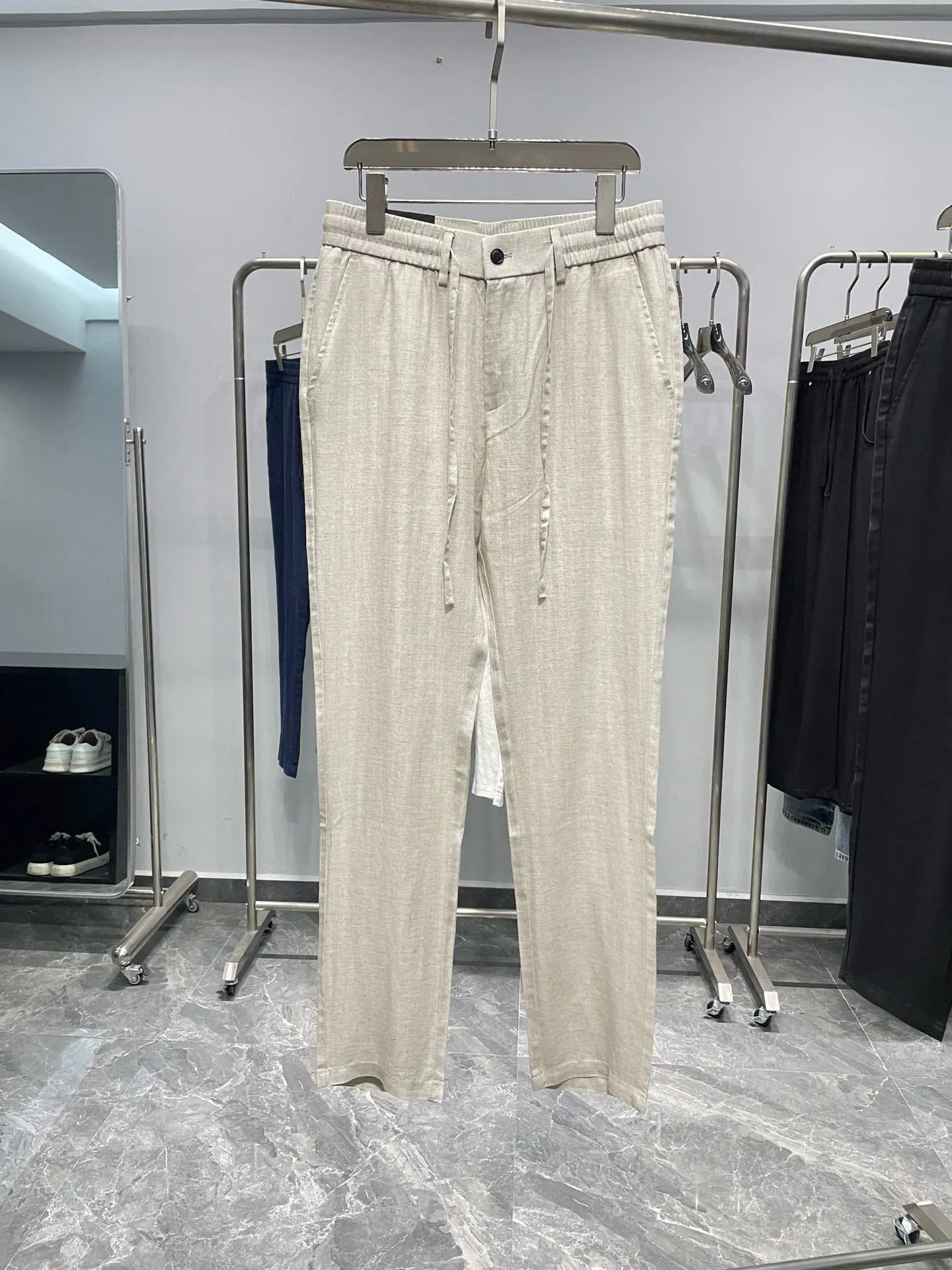 SIJITONGDA New spring and summer men's high-quality linen-cotton casual trousers with hidden patterns, sizes 30-40