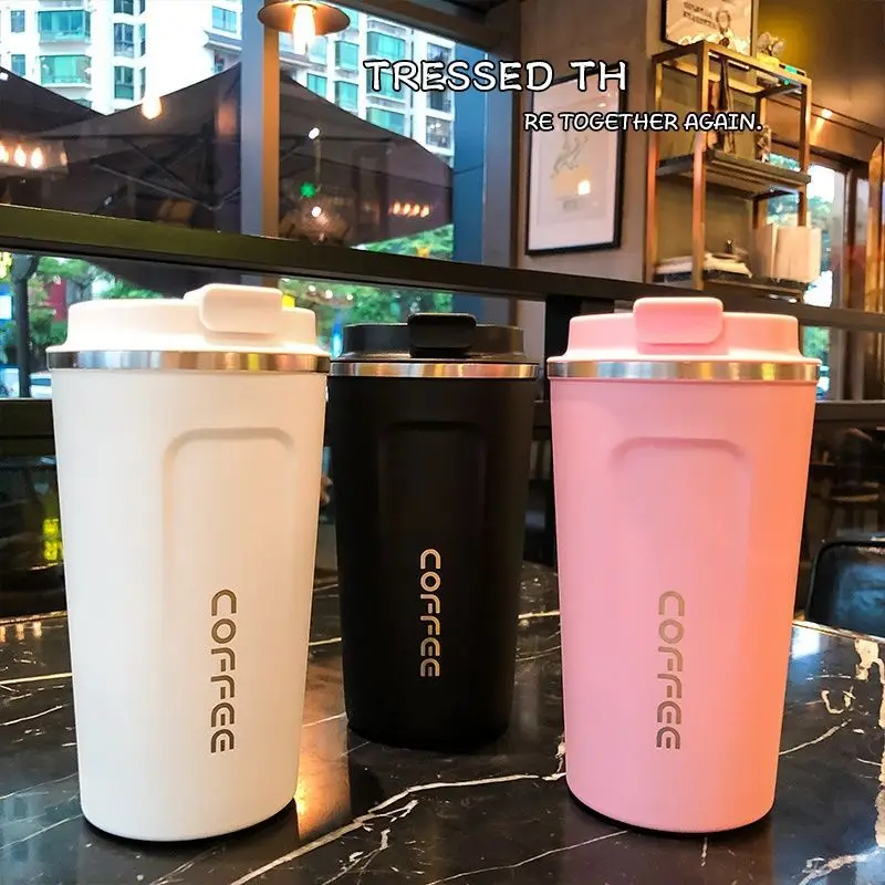 New 380/510ML Travel Stainless Steel Coffee Cup Thermal Mug Leak-Proof Thermos Bottle Tea Coffee Mug Vacuum Flask Insulated Cup