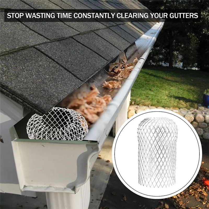 ABFS 8 peças de alumínio calha downspout guarda tela cobre protetores de tubo inferior 10 x 17 cm