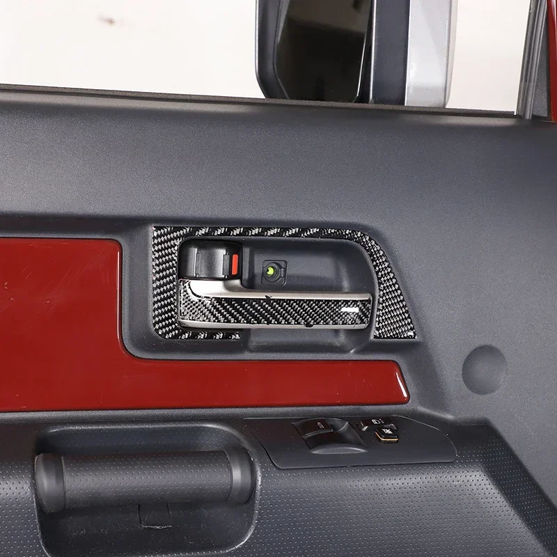 

Soft Carbon Fibre Car Inner Door Handle Door Bowl Trim Sticker Interior Car Accessories For Toyota FJ Cruiser 2007-2021