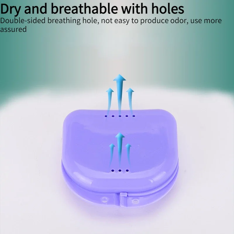 20pcs/pack Orthodontic Braces False Tooth Box Portable Retainer Case Vent Holes Dental Denture Box False Teeth Protective Case