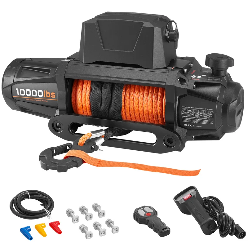Electric Winch, 10000 Lbs Load Capacity, 12V DC Truck Winch, IP67 Waterproof For Towing Off-Road SUV Jeep Trailer Boat