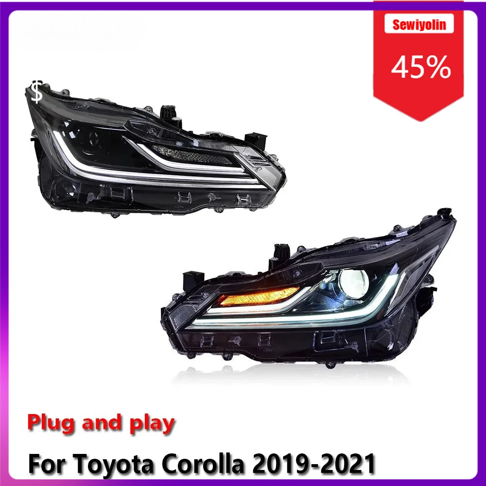 

Автомобильные светодиодные лампы Sewiyolin в сборе для Toyota Corolla 2019-2021, противотуманные фары DRL, стоп-сигнал поворота