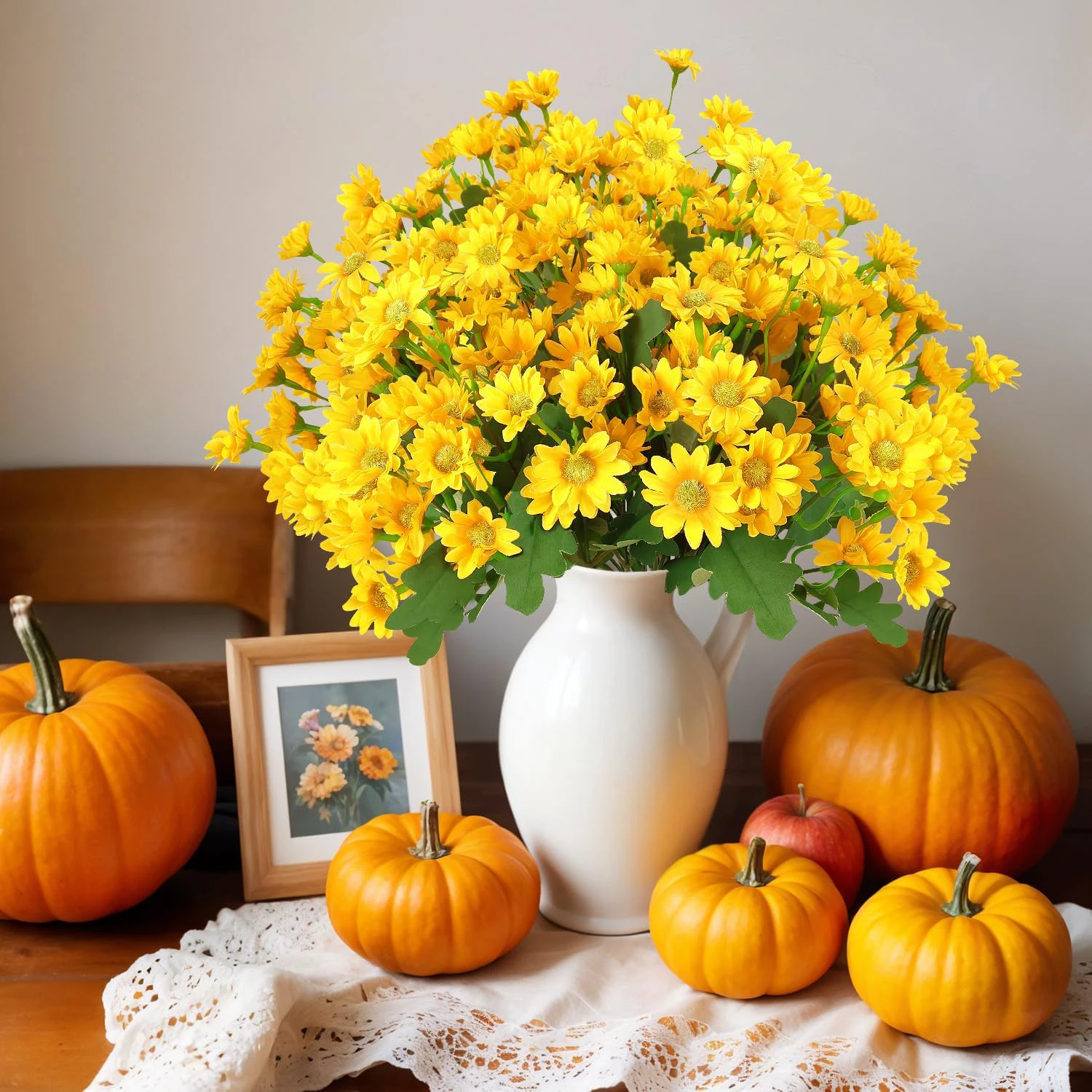 6 Stück Künstliche Blumen aus Seide, Gänseblümchen, Heimdekoration, Tischdekoration, Outdoor, Garten, Hochzeit, DIY, Brautstrauß, Hochwertige Requisiten – Detail 4