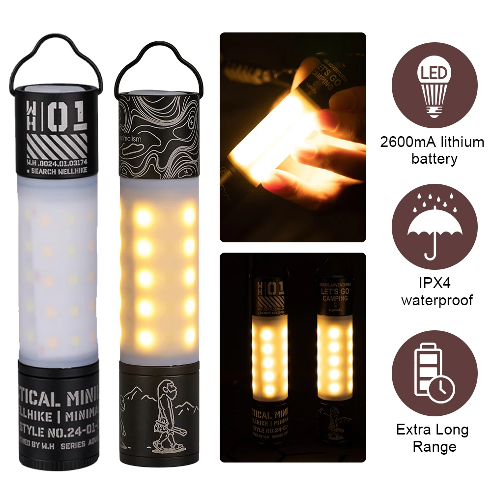 

Super Bright Flashlight IPX4 Waterproof Mini LED Lantern 2600mAh Portable Hand Lantern Power Bank for Outdoor Camping Hiking