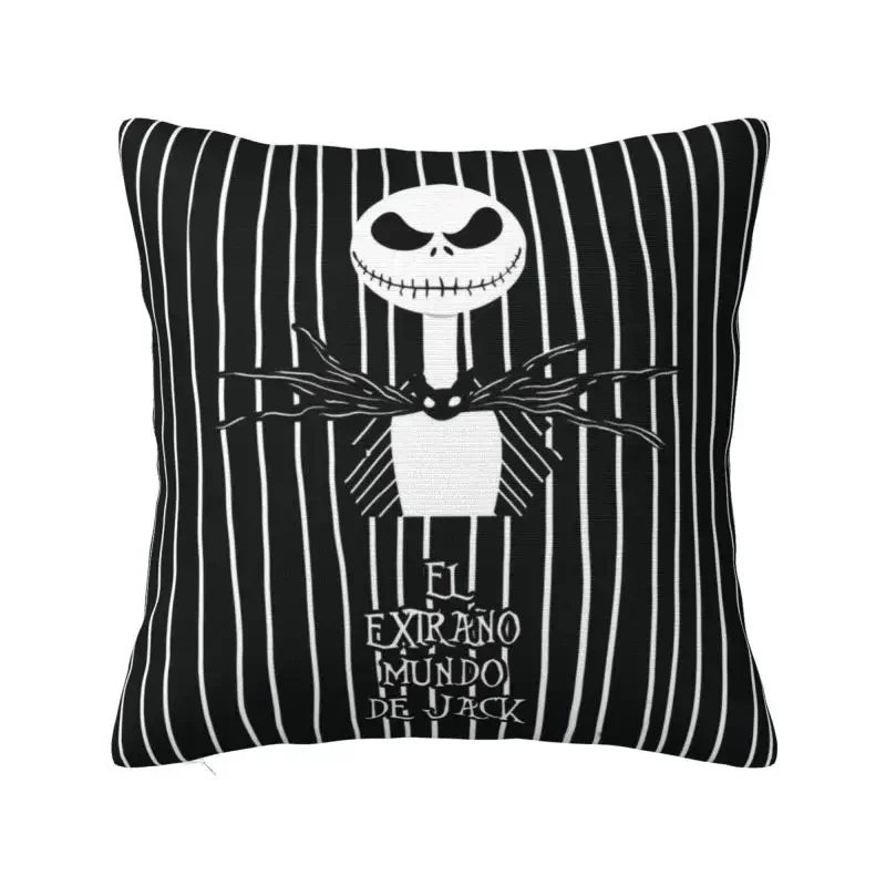 The Nightmare Before Christmas Cushion Cover Polyester Halloween Skull Jack Throw Pillow Case Home Decor Custom Soft Pillowcase