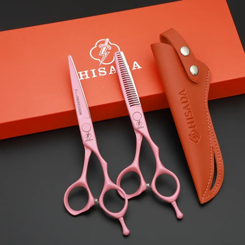 Tijeras para el cabello HISADA tijeras barbero profesional tijeras hechas a mano en Japón Material VG10 navaja de barbería 5,5/6,0/6,5 pulgadas