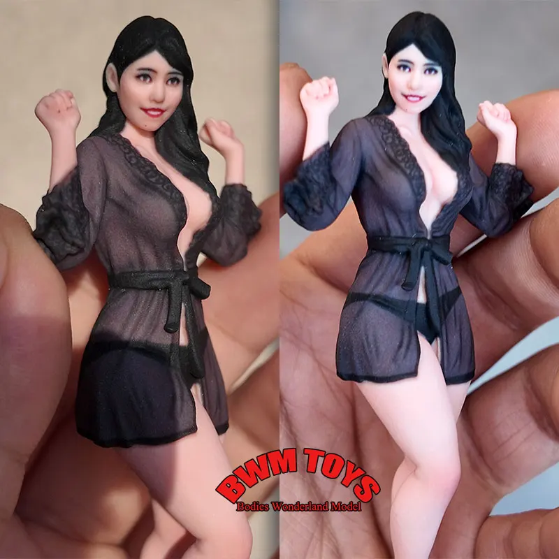 

Handmade 3D 1/16 1/18 Female Soldier Miniature Painting Transparent Pajama Girl Standing Desktop Statue Ornament Figure