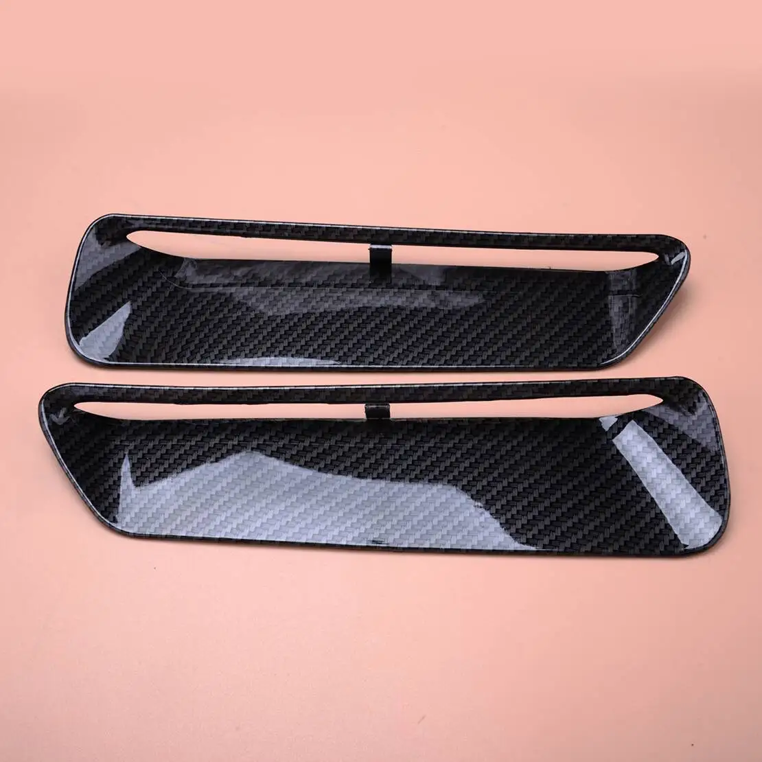 Hood Scoop Air Vent Outlet Insert Cover Trim Fit for Dodge Challenger 2015 2016 2017 2018-2022 Black Carbon Fiber Style Plastic