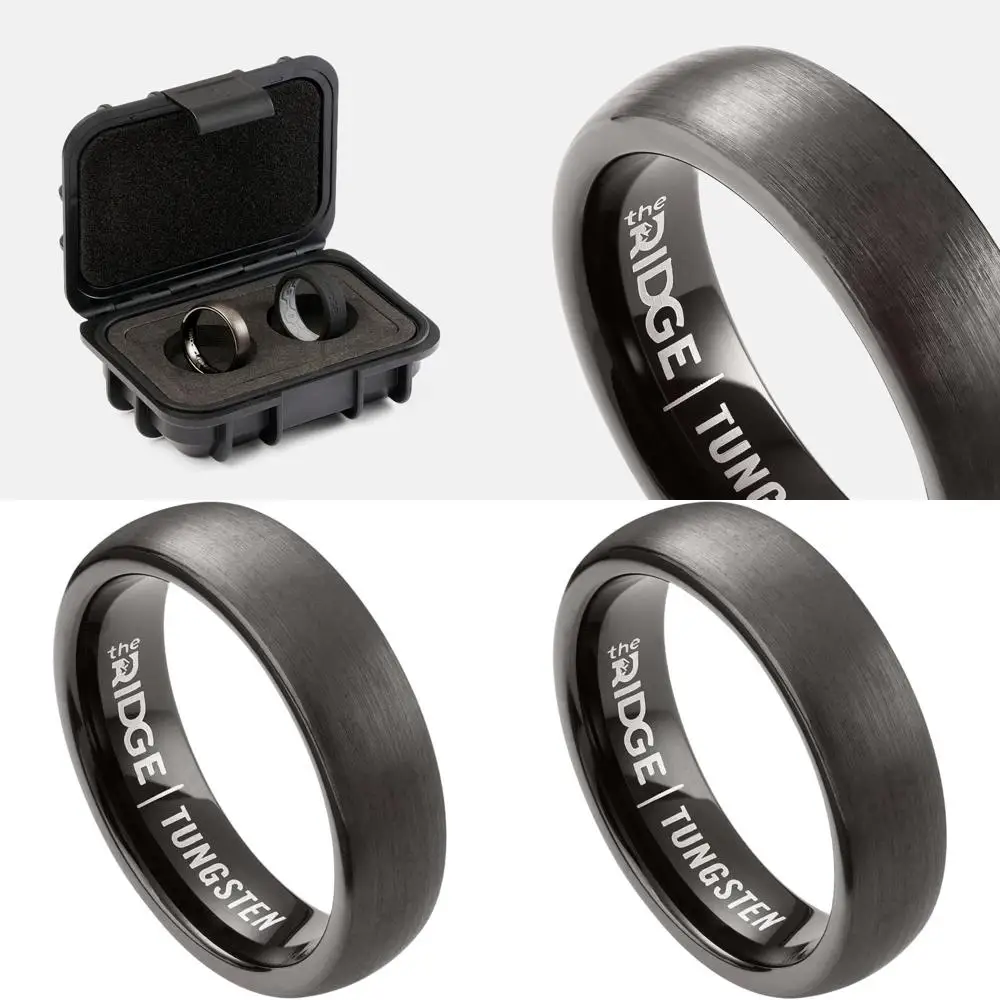 

Мужское обручальное кольцо из вольфрама - прочное, устойчивое к царапинам кольцо шириной 6 мм с силиконовой вставкой