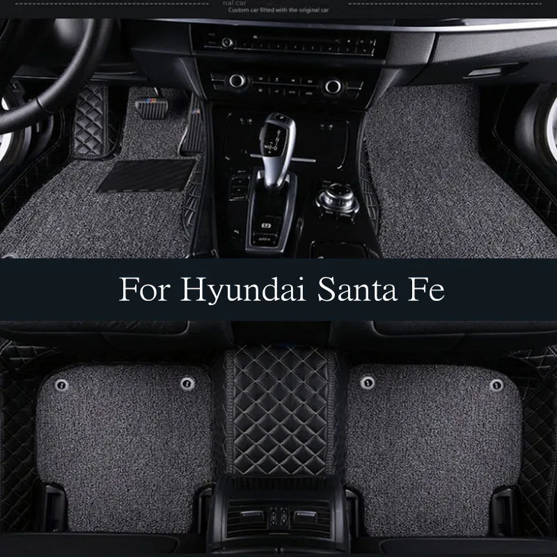 

Leather Car Floor Mats For Hyundai Santa Fe DM NC 2013~2018 7 Seater Waterproof Pads Car Mat Carpet Tapetes Para Car Accessories