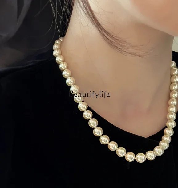 Retro French Pearl Necklace Light Luxury High-Grade Clavicle Chain