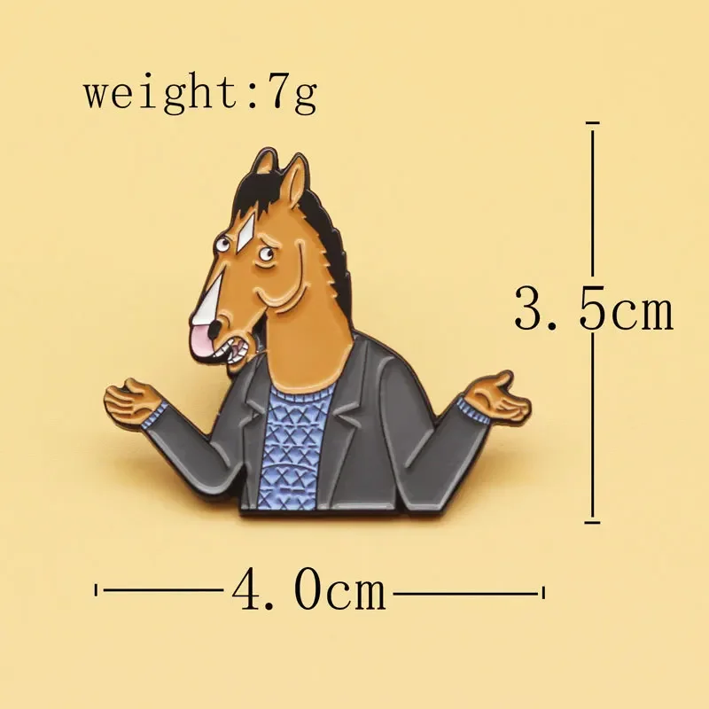 Pin kerah untuk pakaian bros pada ransel tas kantor lencana perhiasan hadiah dekorasi untuk teman bojack-horseman Enamel Pin