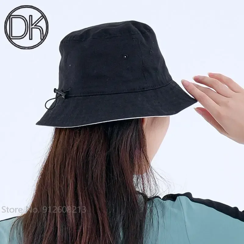 DK Women Wide Brim Anti-UV Golf Caps Ladies Sunscreen Golf Sport Hat Two-side wear Foldable Fisherman Cap Breathable Bucket Hats