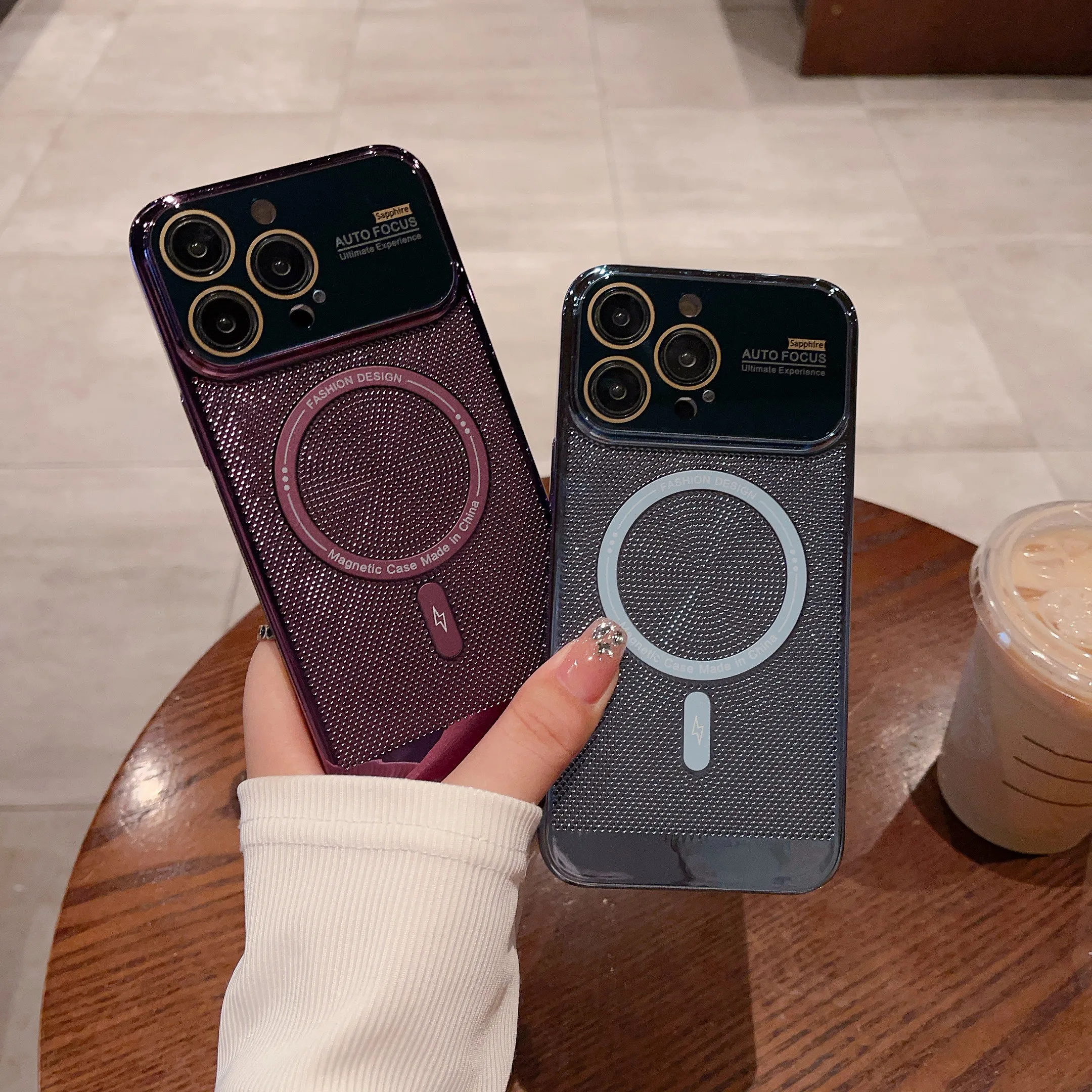 

Mobile Phone Case For 15pro Max 14 12PRO With Lens Film Protective Case Large Window For iPhone 16 1514 Plus Magnetic Cooling