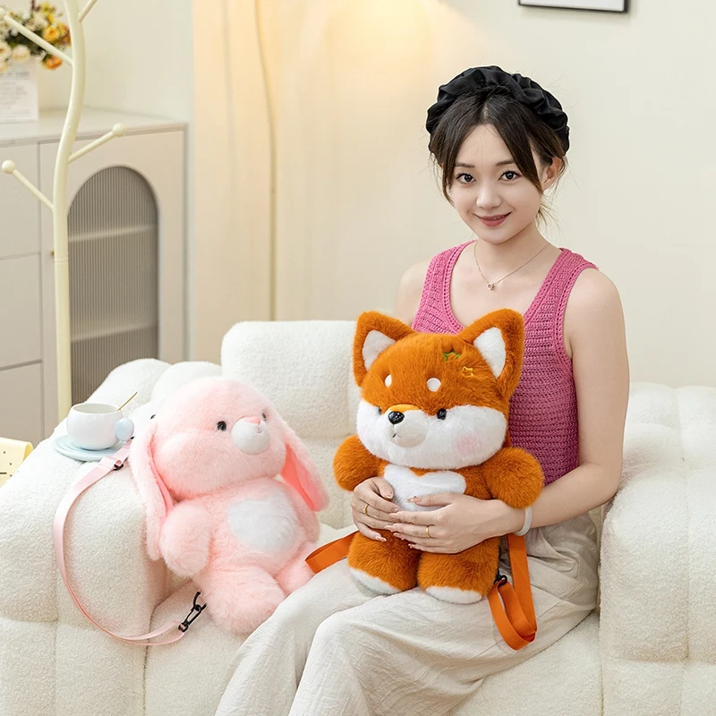 40cm capivara coelho raposa cão pato mochila super macio kawaii animais brinquedos dos desenhos animados aniversário presentes de natal para meninas meninos decoração