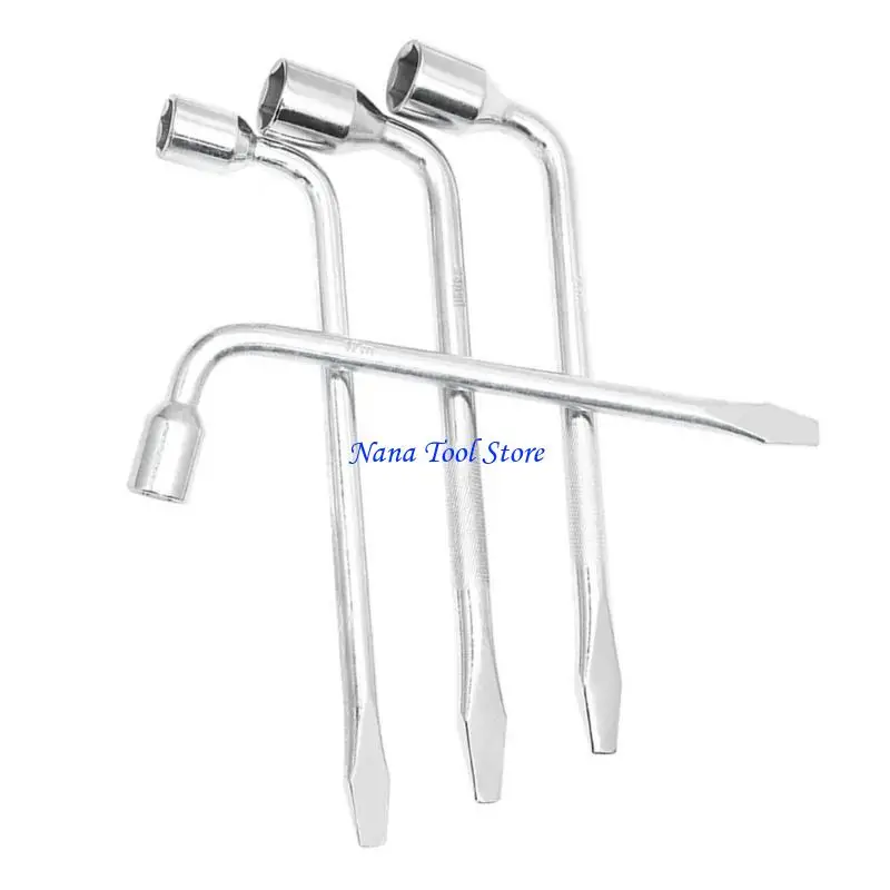 31GJ L-Type Slotted End Socket Repair Car Spare Tire Lug Wrench Spanners Tool