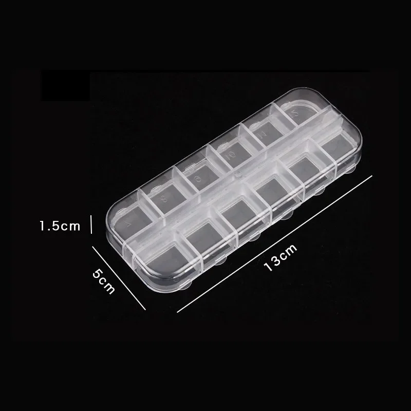 

12 Cells Nail Art Acrylic Decorations Storage Case Empty Container Gems Glitter Beads Rhinestones Jewelry Storage Box