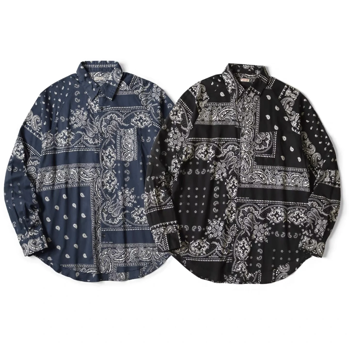 

Kapital Vintage Japanese Sle Casual Loose Long Sve Lightweight Breathable Floral Print irt Men's Summer Cotton irt