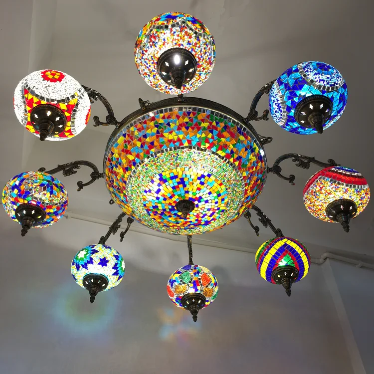 2025NEW Design (CL12M) Handicraft Mosaic Art Turkish Chandelier Designer Pendant Lighting