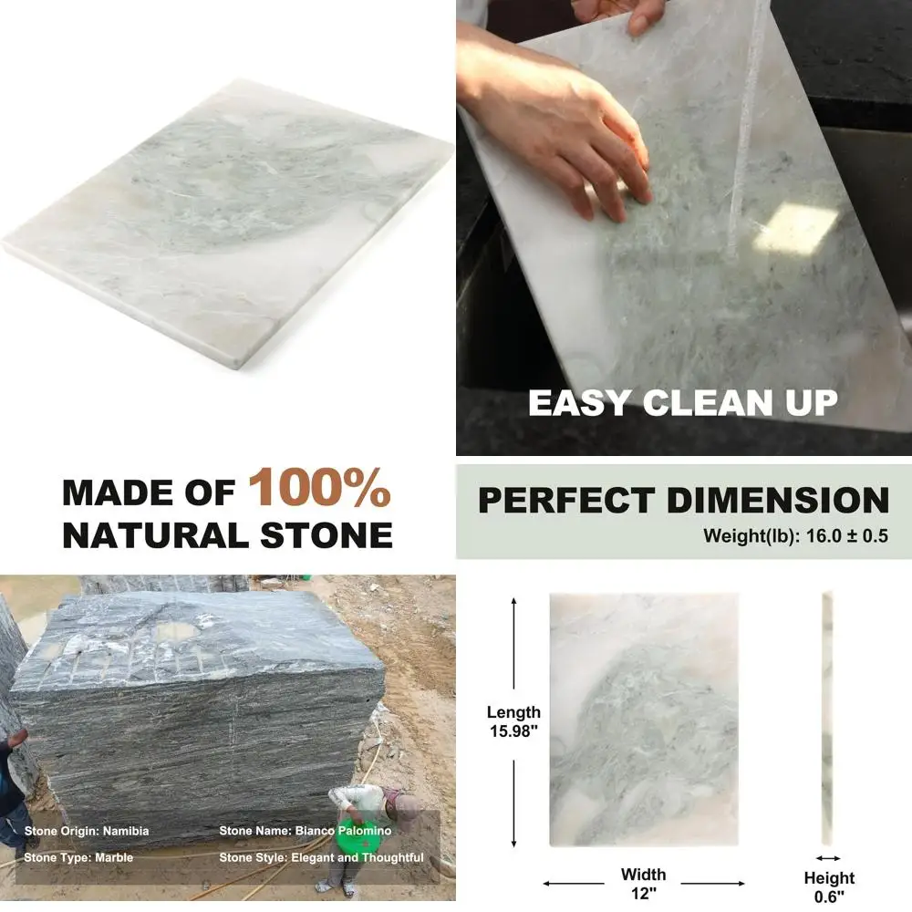 

Большая африканская натуральная мраморная плита ручной работы, 16x12 дюймов, кухонная разделочная доска для сыра, мясных изделий, макарон, идеально подходит для S