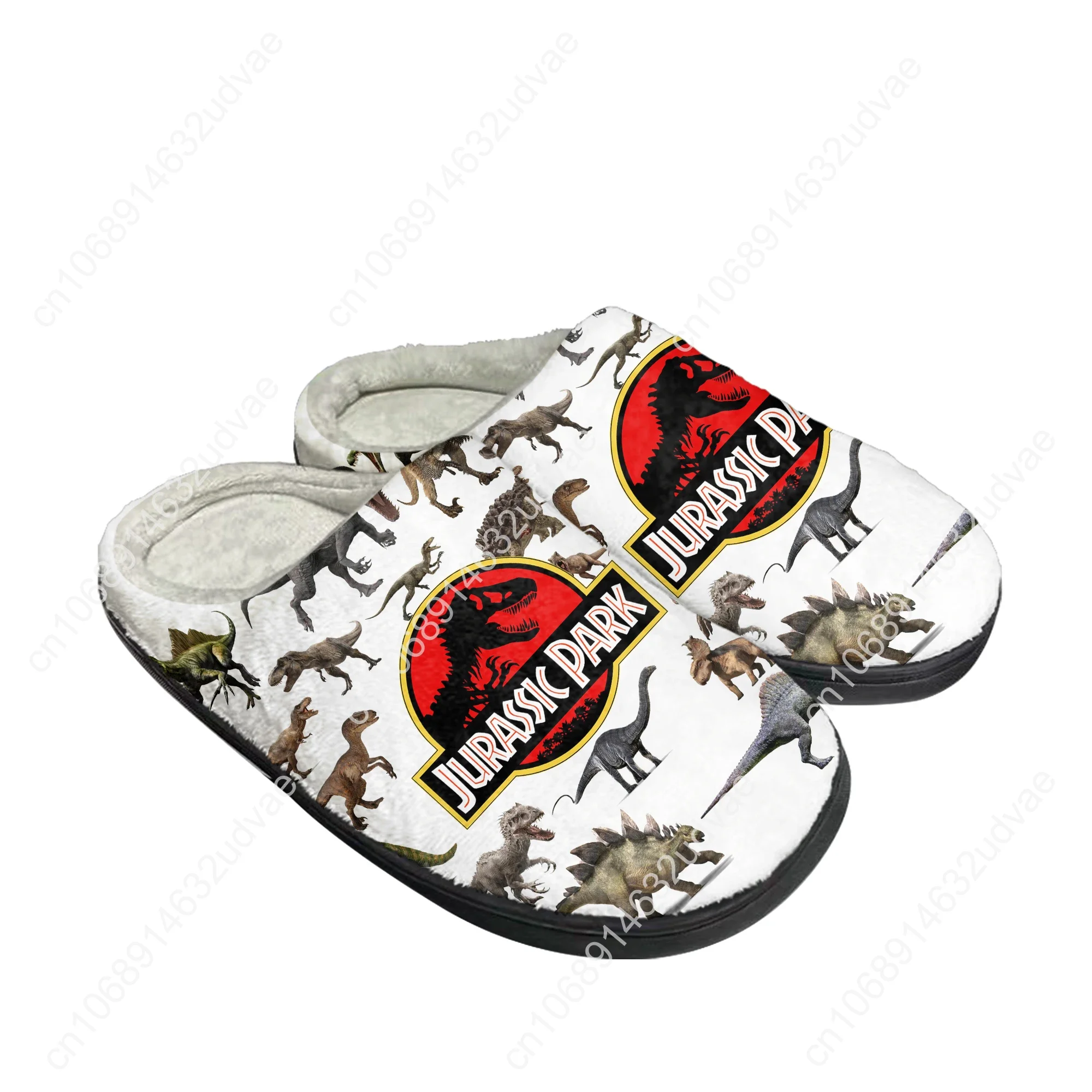 Dinosaurier Welt Anime Jurassic Park nach Hause Baumwolle benutzer definierte Hausschuhe Herren Damen Sandalen Plüsch lässig halten warme Schuhe Thermal Slipper