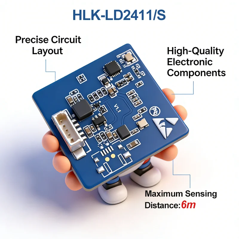 HLK-LD2411S HLK-LD2411 24G High-Precision Radar Module TTL Serial Motion Distance Sensor