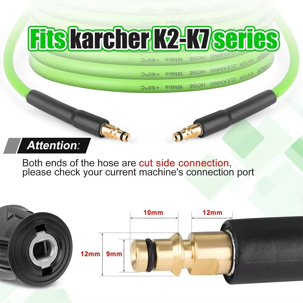 High Pressure Washer Hose Pipe Cord Car Washer Water Cleaning Extension Hose Car Water Hose for Karcher K2 K3 K4 K5 K6 K7