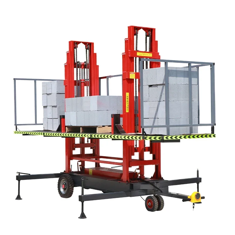 Large-scale electric masonry plastering platform hydraulic mobile climbing car wall lift construction site brick machine