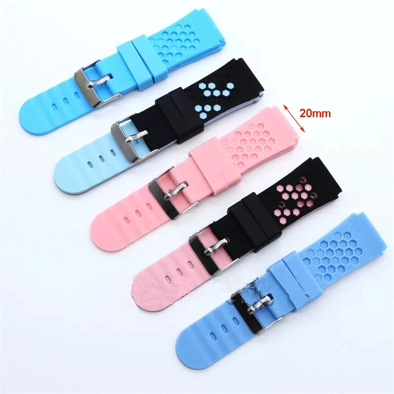 20 มม.เด็กสมาร์ทกีฬานาฬิกาสายรัดซิลิโคนปรับนาฬิกาข้อมือสายคล้องกันน้ําเด็กสายนาฬิกา