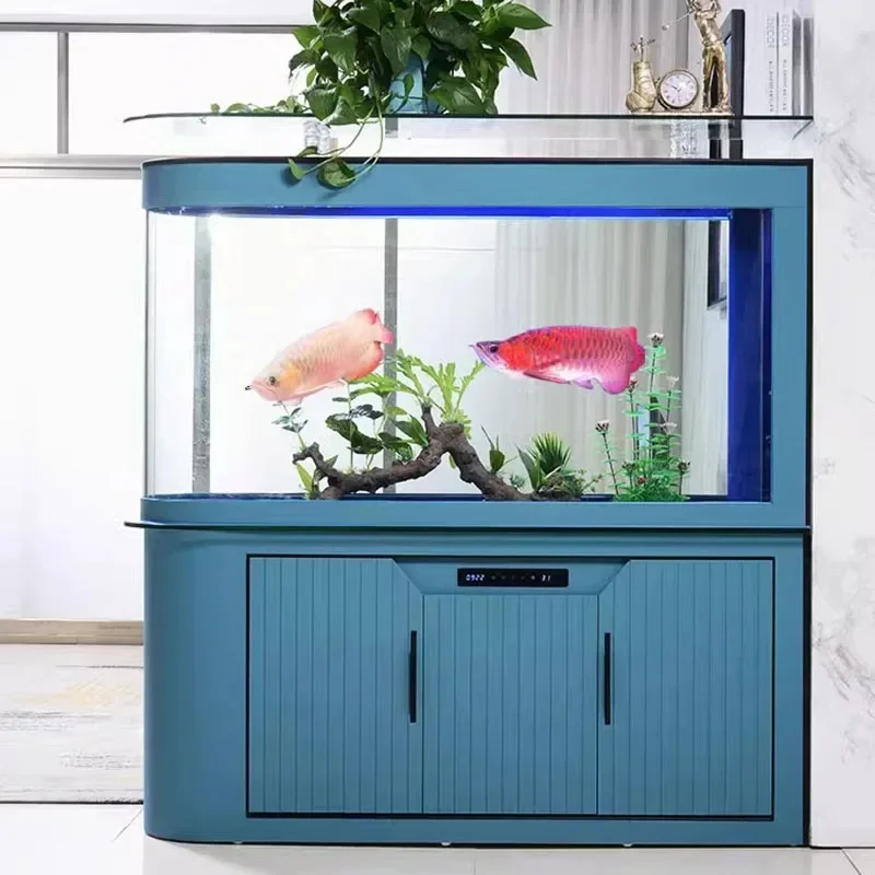 Living Room Fish Tanks Aquariums Glass Living Room Modern Originality Aquariums Cabinet Simple Design Pet Products Tangki LLAQ