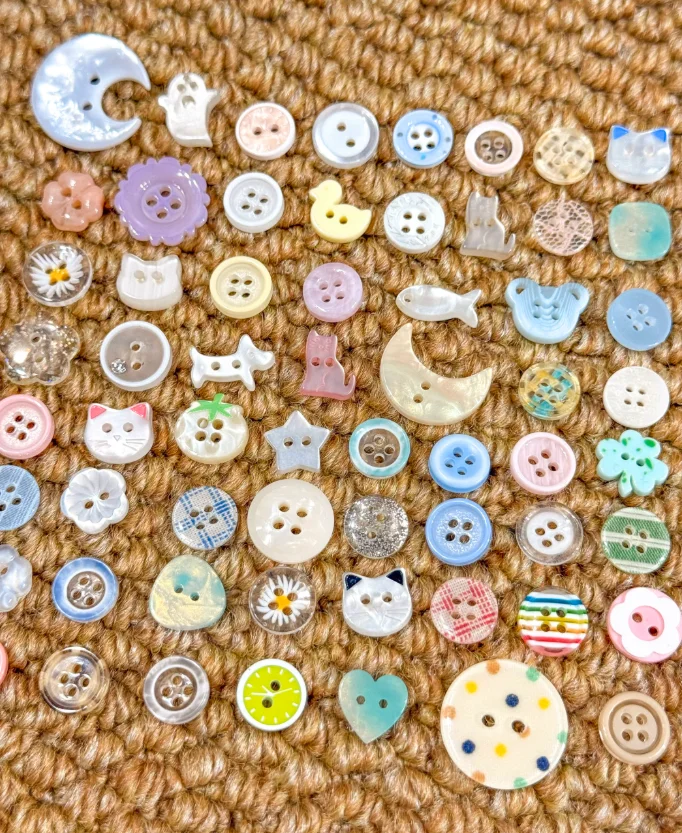 Cream Color Button  Instagram Style Cute Fresh DIY Jewelry Handmade Decorative Accessories