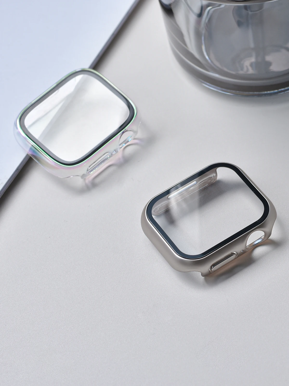 Glass+Cover For Apple Watch Case 44mm 40mm 41mm 45mm 38mm 42mm Bumper Tempered For iWatch Series 8 7 6 SE 5 4 3 Accessories