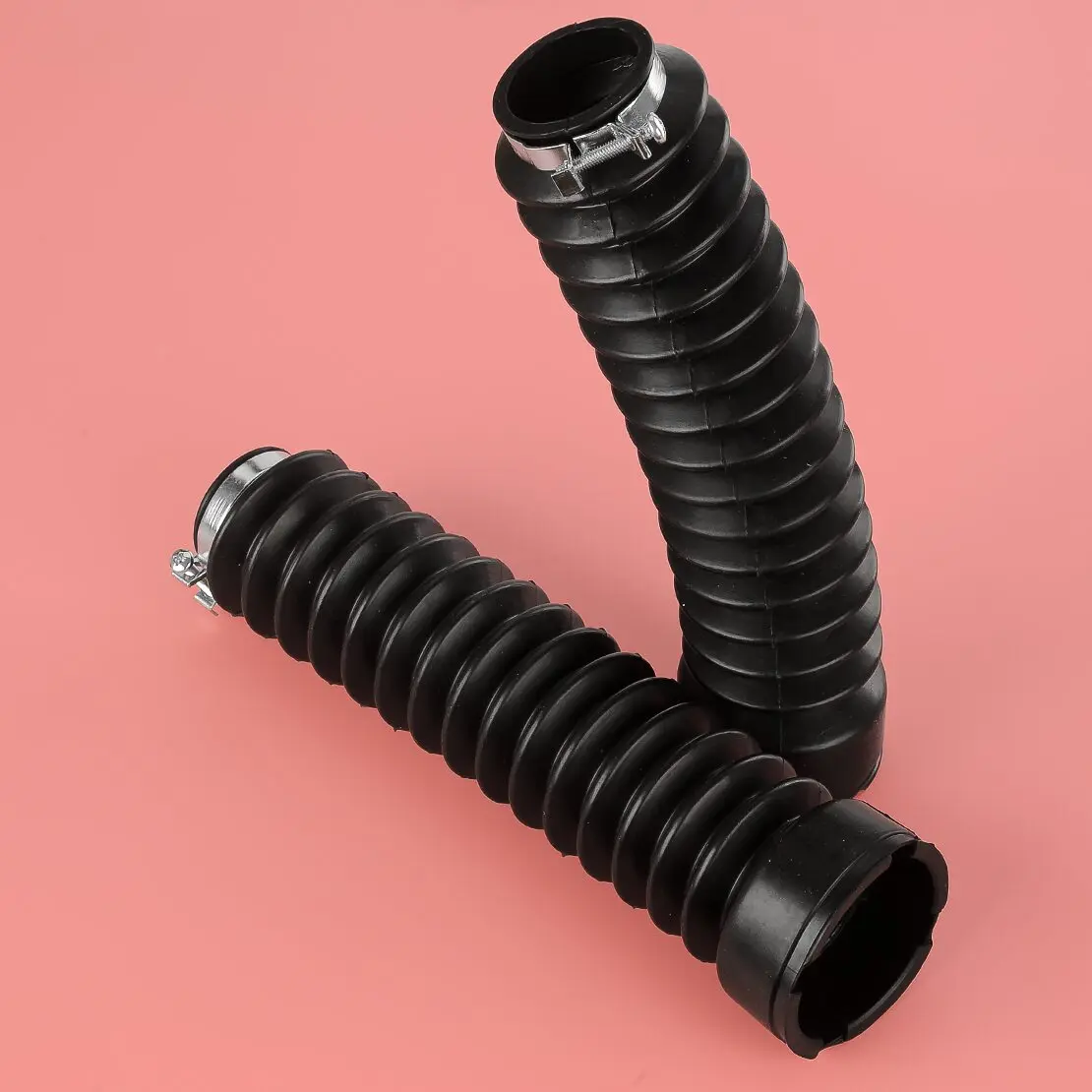 2Pcs Motorcycle Front Fork Suspension Dirt Rubber Dust Protector Cover Gaiter Gator Boot Cap Shock Absorber Sleeve with Clamps