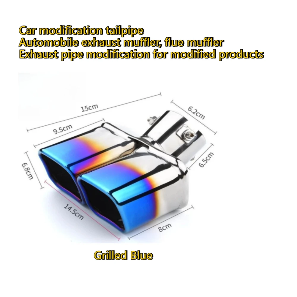 Modifikasi knalpot mobil, pipa knalpot stainless steel tunggal/ganda, dekorasi modifikasi pipa knalpot