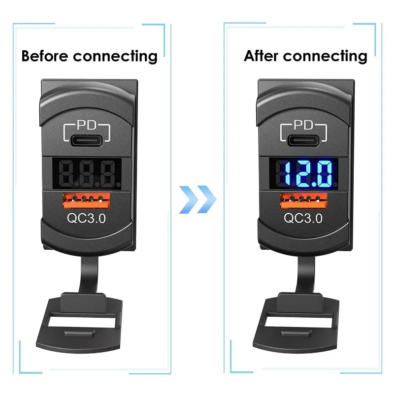 Dual-Port-Schnellladegerät für Wohnmobile und Marine, wasserdichtes 12-V/24-V-Autoladegerät mit LED-Anzeige, universelle Passform für Boote und Wohnmobile