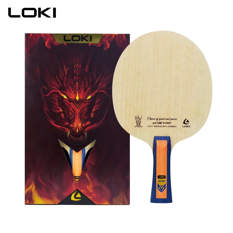 

LOKI RXTON 5 Pro Table Tennis Blade 5 Wood 2 Carbon Fast Attack and Arc Type OFF+ Ping Pong Racket for Advanced Player Training