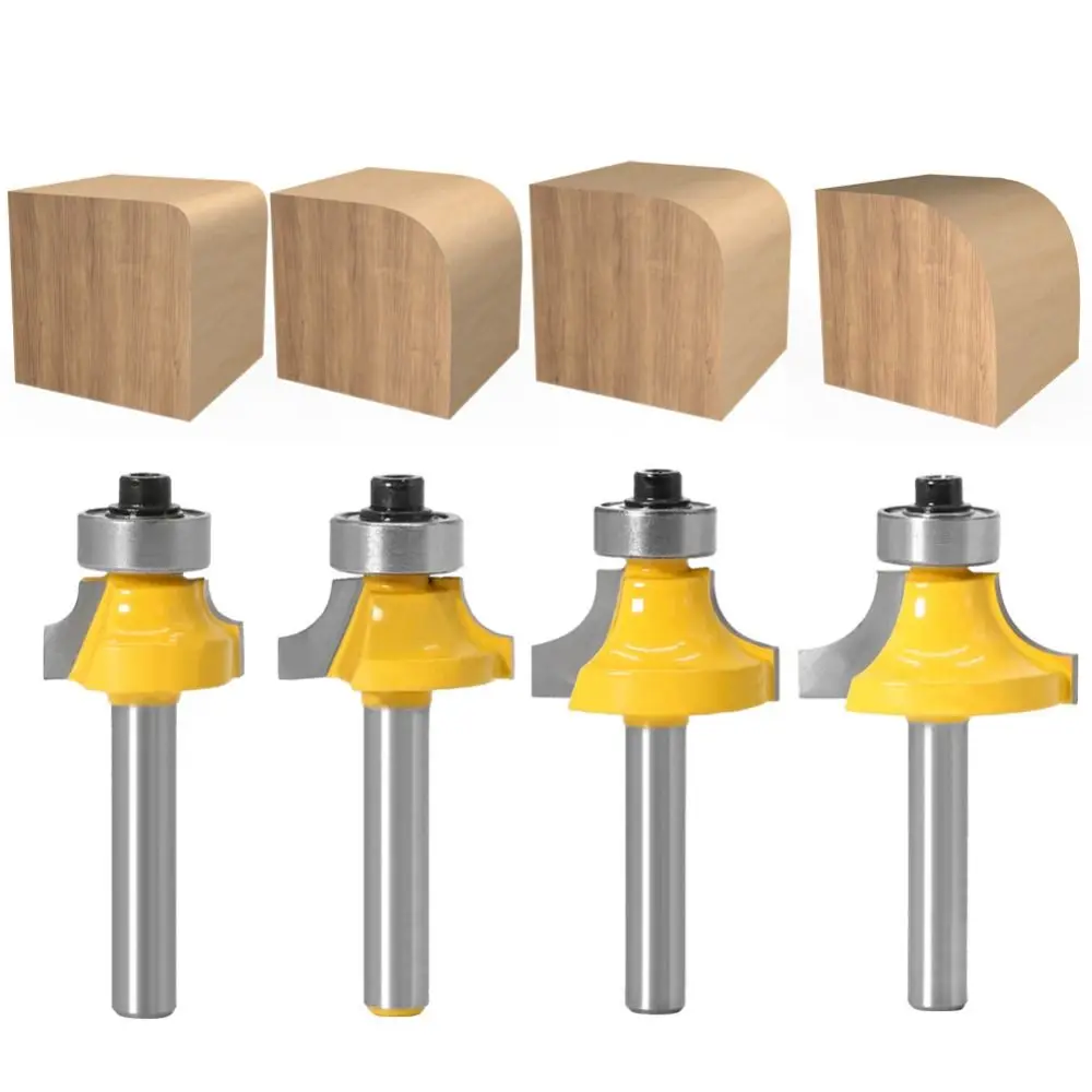 1Pcs 6mm Shank Corner Round Over Router Bit with Bearing Wood Carving Router Bit Carbide Milling Cutter Woodworking Tools