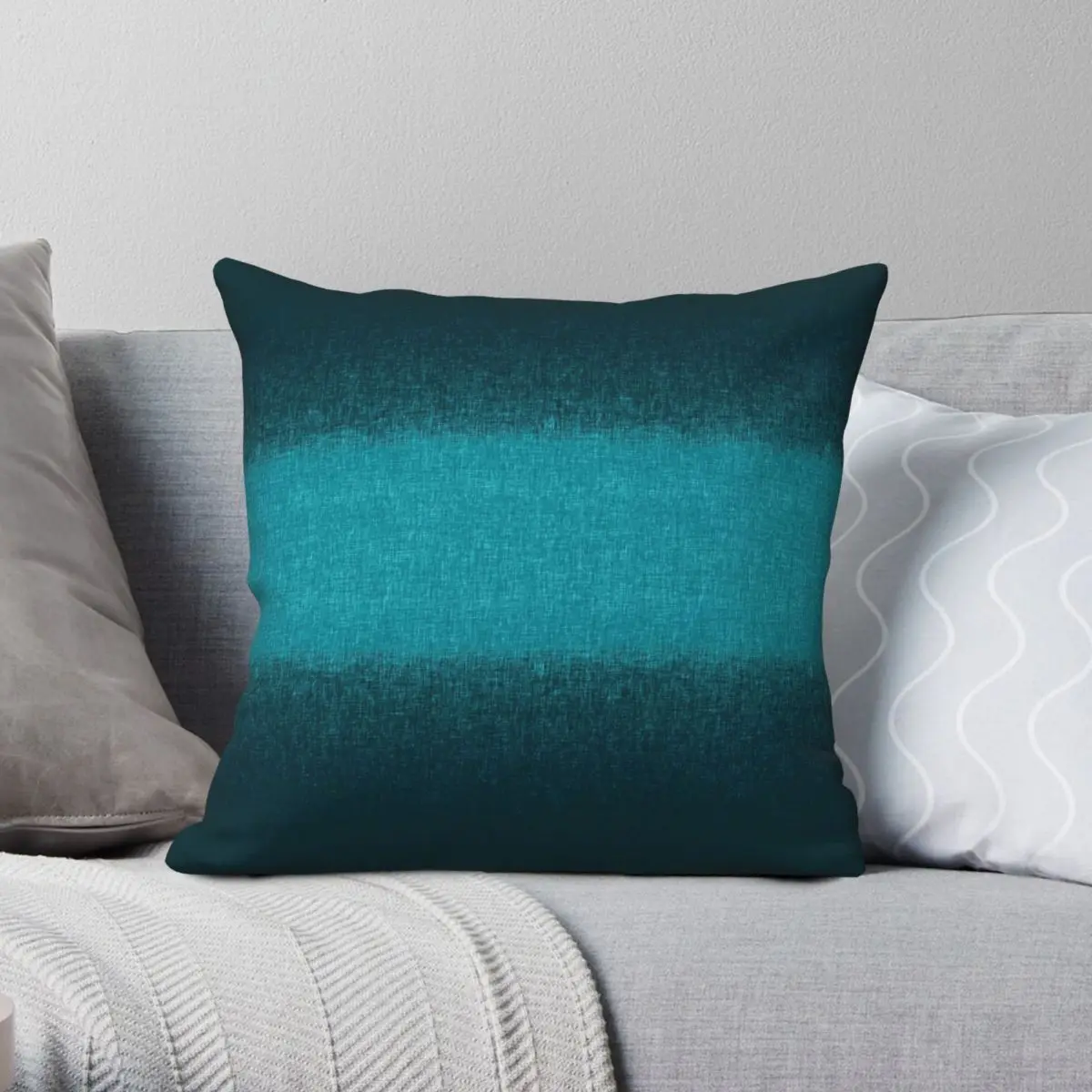 

Teal Green Blue Rough Crosshatch Square Pillowcase Polyester Linen Velvet Creative Decor Throw Pillow Case Room Cushion Cover