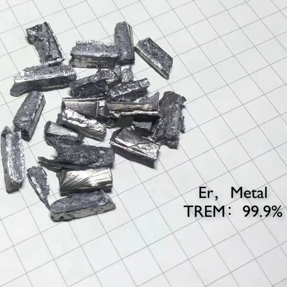 Erbium Metal Block 3N Pure Er Element Sample Collection Hobby Desktop Exhibition