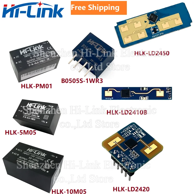 Hi-Link Hot Sale 24G Sensor Module B0505S-1WR3 PM01 5M05 LD2410B LD2410C LD2450  ACDC DC to DC 5V Output Power Supply Module