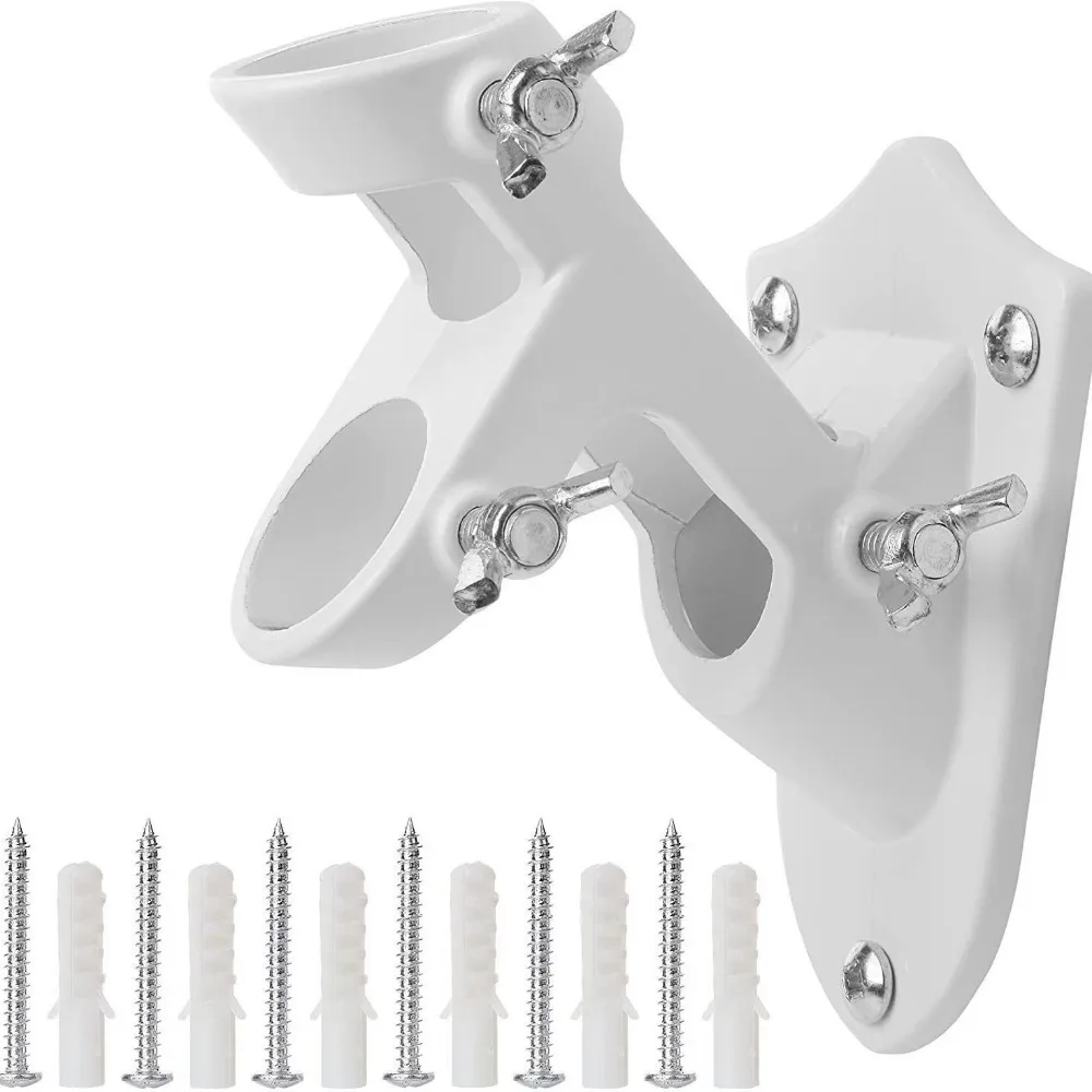 Rust Free Wall Flag Pole Holder Wall-mounted Double Hole Flagpole Bracket Multi-functional Waterproof Flagpole Display Socket