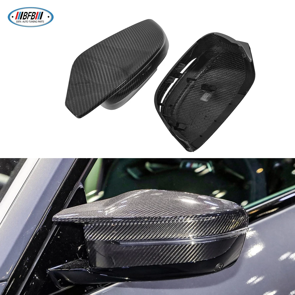 Full Dry Carbon Fiber Replacement Rear View Mirror Cover Caps For BMW 2020up M3 G80 M4 G82