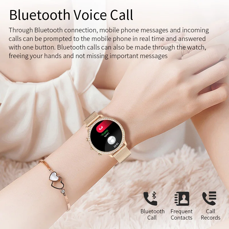 AI Voice Assistant Smart Watch Women Bracelet Sport Custom Dials Blutooth Calls Blood Pressure Lady Watch Waterproof Smartwatch