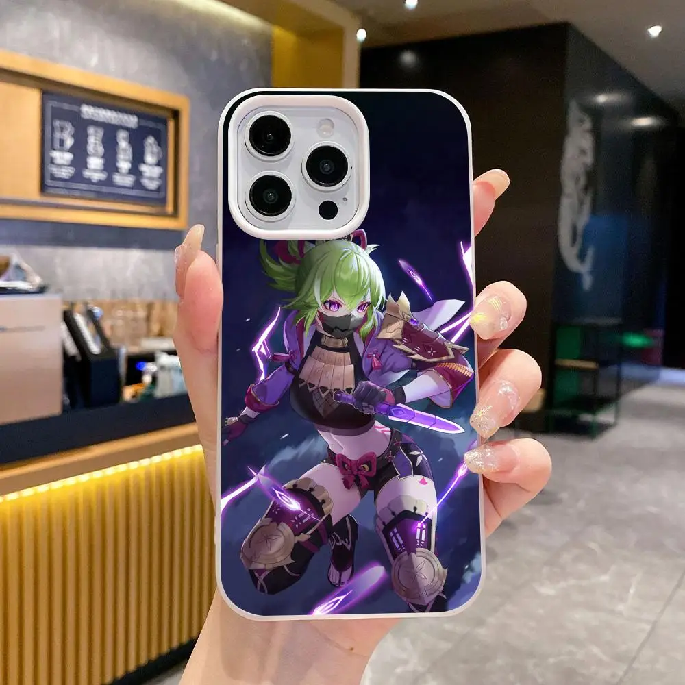 

Game GI Kuki Shinobu Phone Case for iPhone 17 16 15 14 13 12 11 Air Pro Max Plus Jelly Double layer White Cover