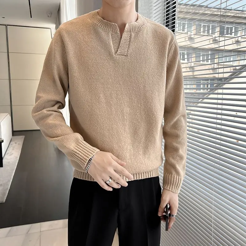 Herbst Winter Neue Mode Rundhals Langarm Pullover männer Kleidung Beiläufige Lose Stricken Koreanische Einfachheit Alle-spiel tops