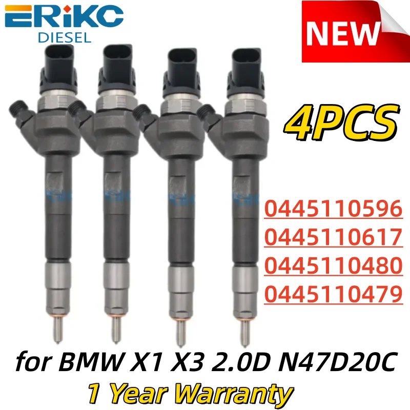 

Auto Engine Injection 0445110596 0445110617 0445110480 0445110479 Common Rail Diesel Fuel Injector for BMW X1 X3 2.0D N47D20C