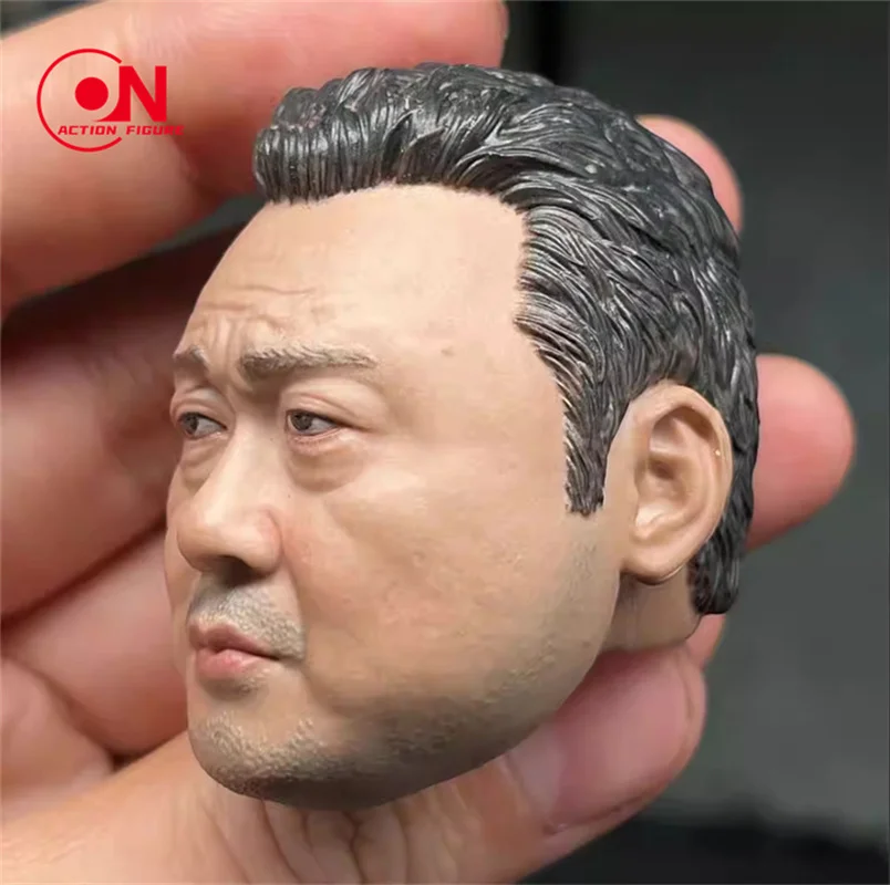 1/6 escala coreia tio ma tong seok cabeça esculpir pvc masculino soldado cabeça escultura modelo caber 12 ''figura de ação gorda corpo bonecas