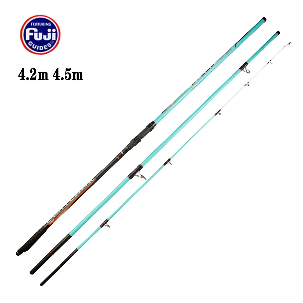 

Jetshark 4.2m/4.5m 3 Sections Carbon Lure Rod Sea Fish FUJI Guide Spinning/Casting Baitcasting Fishing Rod