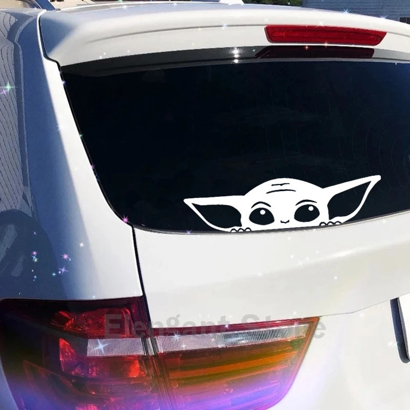 Funny Disney Baby Vader Peeking Vinyl Sticker Car Window Bumper Decals Toilet Sign Stickers Bathroom Decoration Home Decals